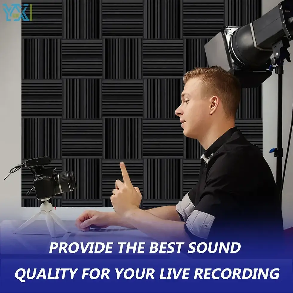 Thumbnail: YUNXI 24Black 30x30x5cm Broadband Acoustic Foam Panels High Density Studio Sound