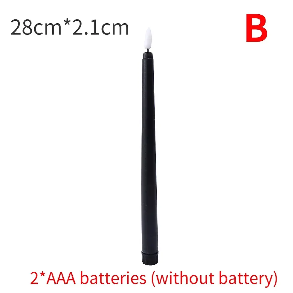 Thumbnail: 4/1pcs Long Christmas LED Candle Flameless Pointed Candle Light Battery Powered