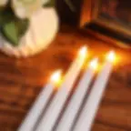 Thumbnail: 4/1pcs Long Christmas LED Candle Flameless Pointed Candle Light Battery Powered