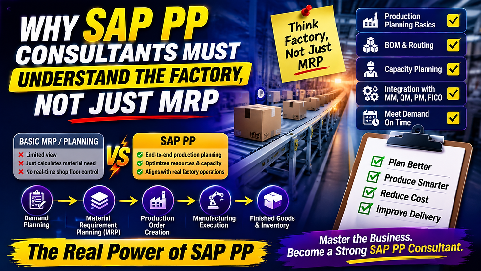 Why SAP PP Consultants Must Understand the Factory, Not Just MRP