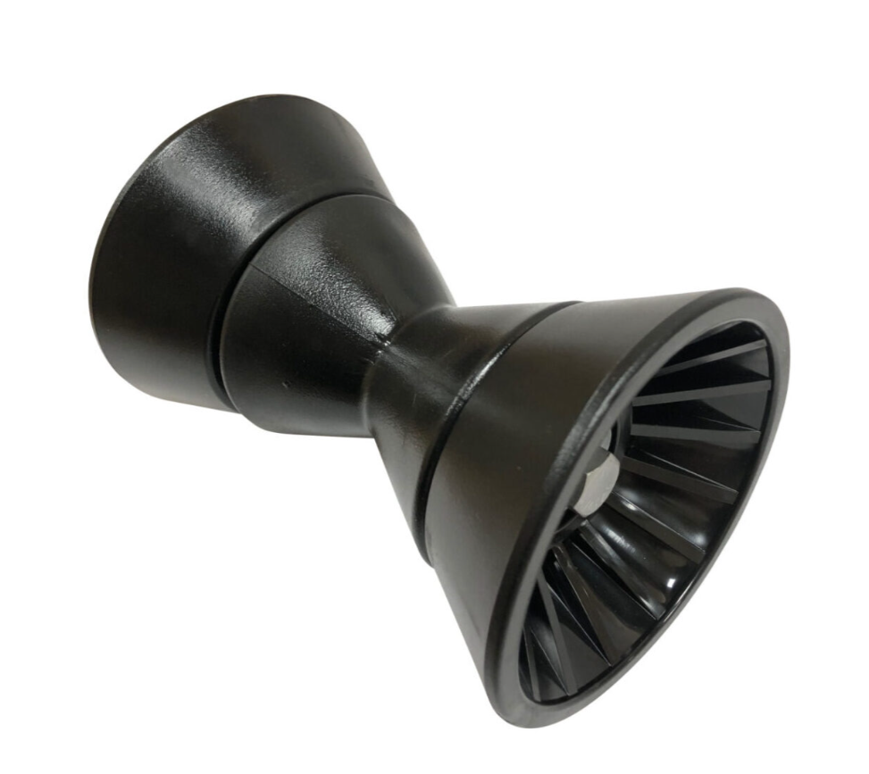 Bow Roller Assembly - Black - 4" Wide Bracket - 1/2" Shaft