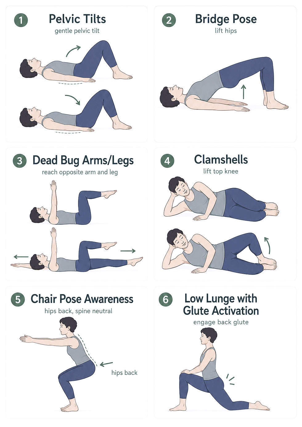 lady doing some exercises to support and helthy pelvis