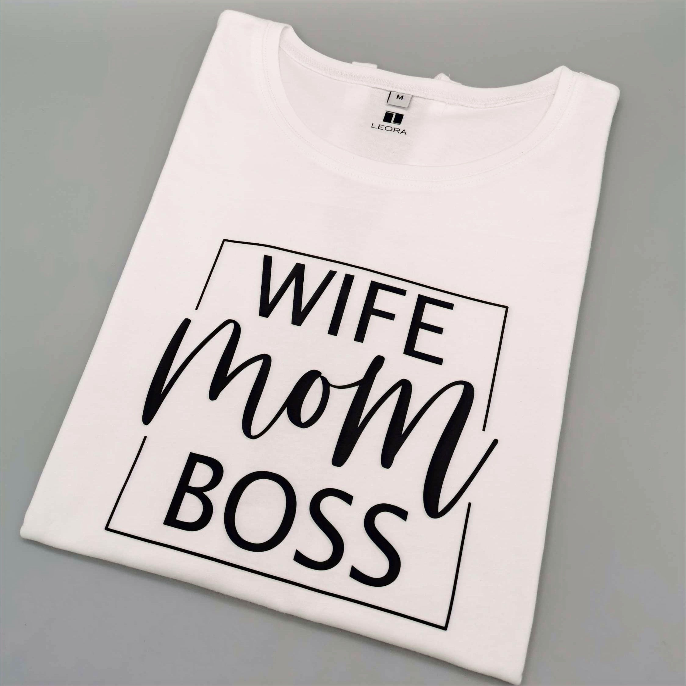 Damen T-Shirt "WIFE MOM BOSS"