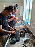 Workshop attendees preparing seed