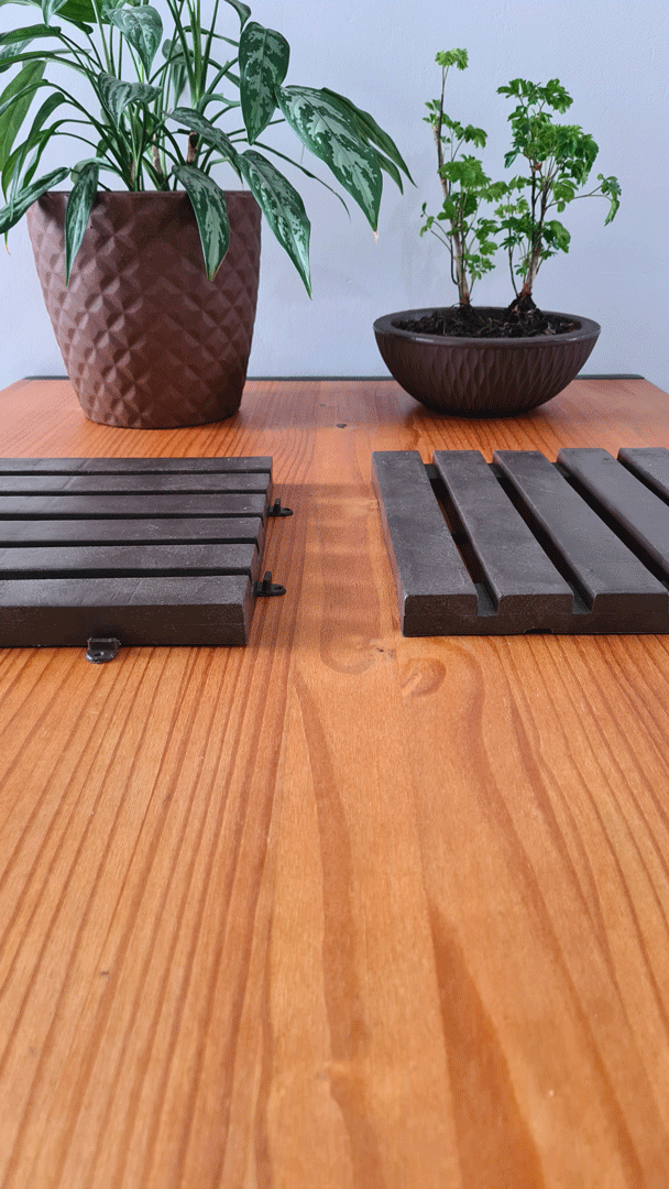 Demonstração do sistema de encaixes do Deck.