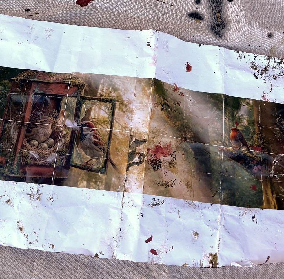 El diseño original del mural ha sufrido cambios en cuanto a las aves originales que Barrios tenía pensado plasmar en ellas.