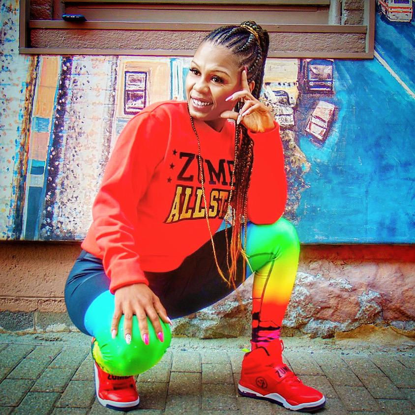 Luana en su rol de Zumba Jammer en Italia.