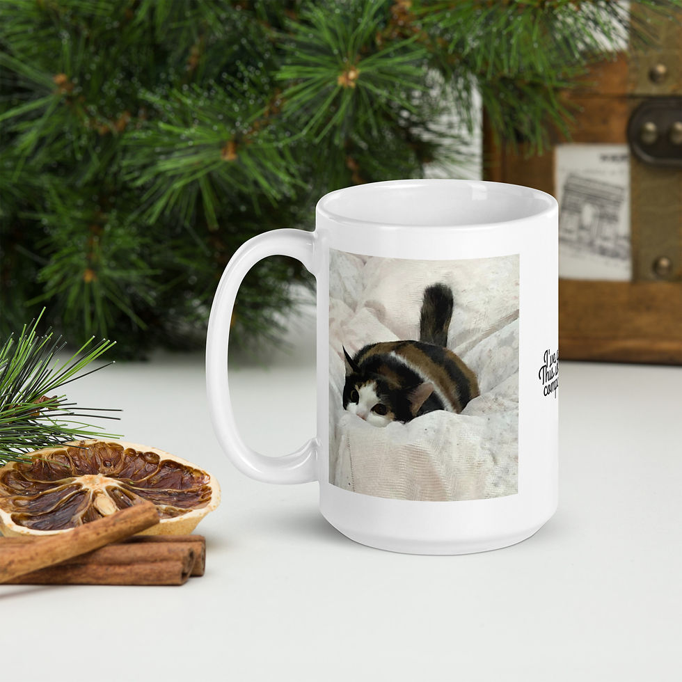 Thumbnail: White glossy mug with a Cute Cat Story