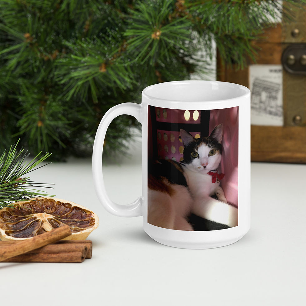 サムネイル： White glossy mug with a Cute Cat Story