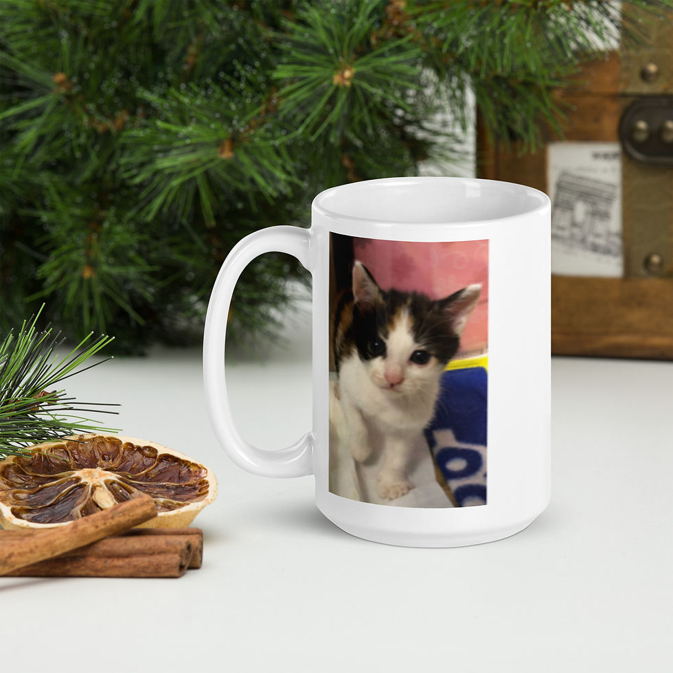 サムネイル： White glossy mug with a Cute Cat Story
