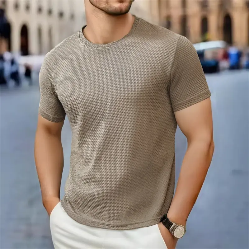 Thumbnail: Men’s Casual O-Neck T-Shirt – Breathable Short Sleeve Summer Top