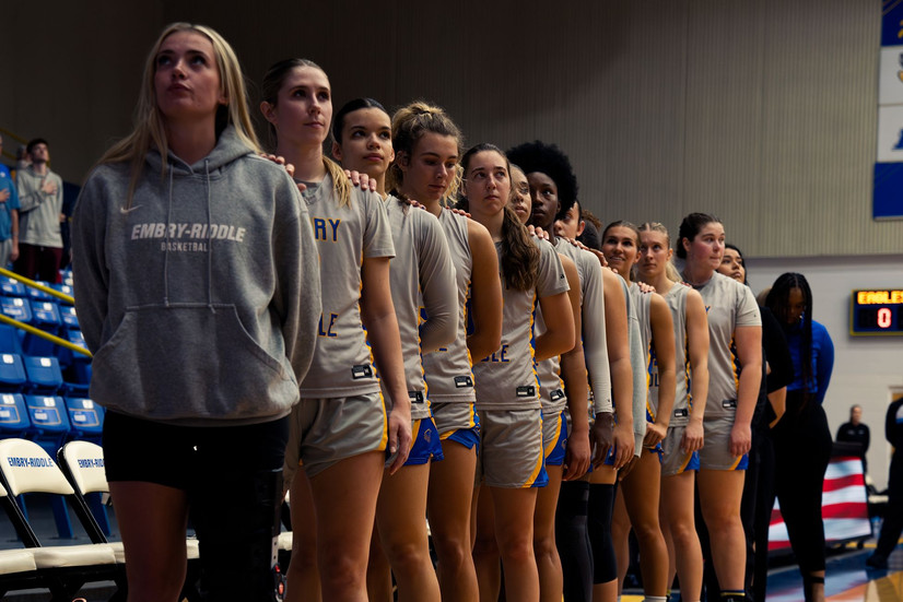 ERAU womens Basketball during National Anthem