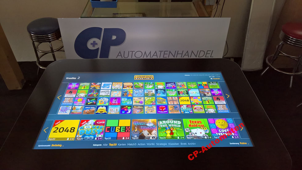 Miniaturbild: Multi-Touchglas zu TAB Fun4Four, cp-automaten, C+P, Automaten, CP, Musikbox, Video Musicbox, MP3 Musicbox, Jukebox, Musikauto