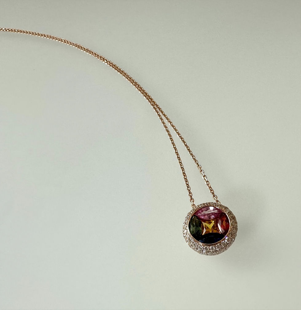 Miniaturbild: Kette Saphir 'Rainbow' 750Rotgold