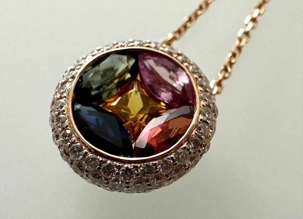 Miniaturbild: Kette Saphir 'Rainbow' 750Rotgold