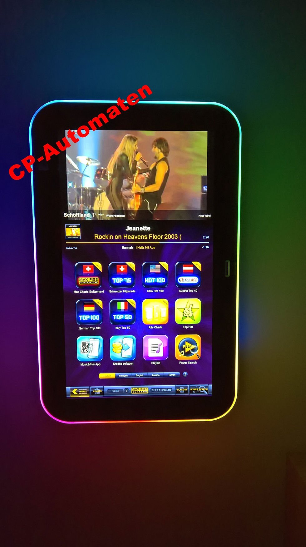 Miniaturbild: Max Fire HD+, cp-automaten, C+P, Automaten, CP, Musikbox, Video Musicbox, MP3 Musicbox, Jukebox, Musikautomat, TAB