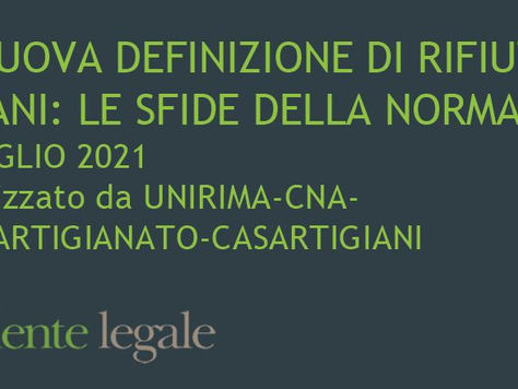AMBIENTE - Confartigianato fa chiarezza sulla nuova definizione di rifiuti urbani e sulla TARI 