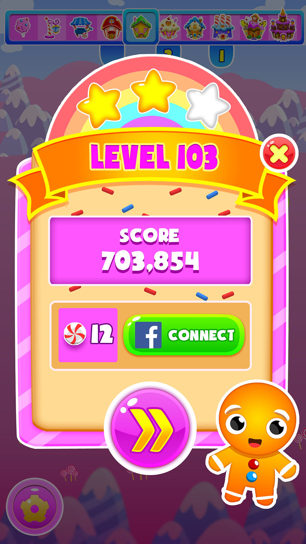 CandyTown Results Screen