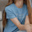 Thumbnail: Crewneck cursive print cotton shortsleeved tee