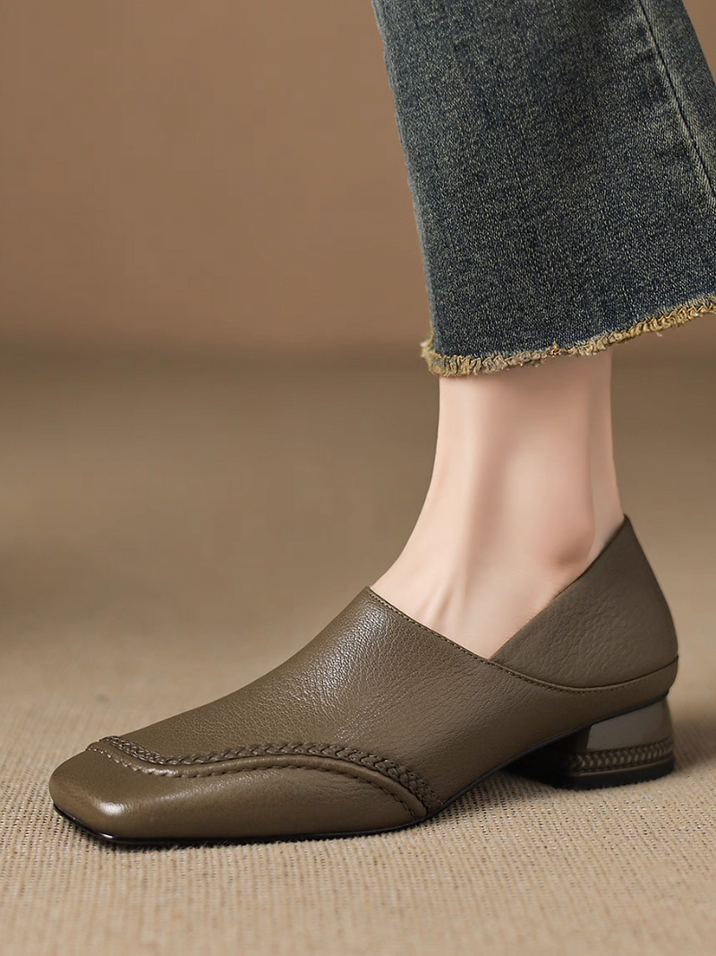 Side braided contour lambskin loafers 7