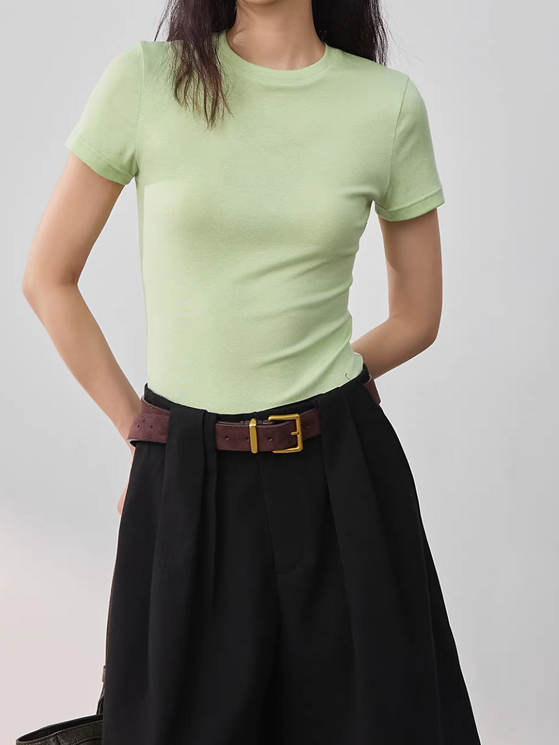 Crewneck modal cotton Japan linen highly stretchy tee 3
