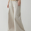 Thumbnail: High waisted beige cotton denim pants
