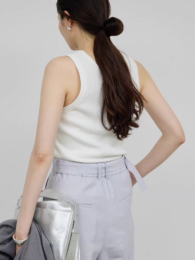 GALLARDAGALANTE well hemmed cotton ribbed vest 3