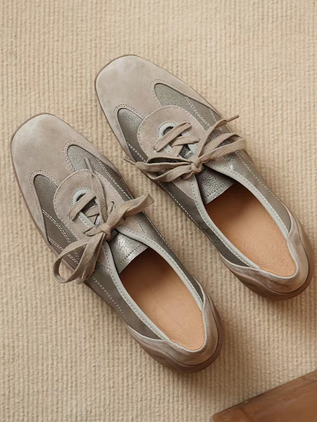 Lambskin suede casual docking lacing shoes 14