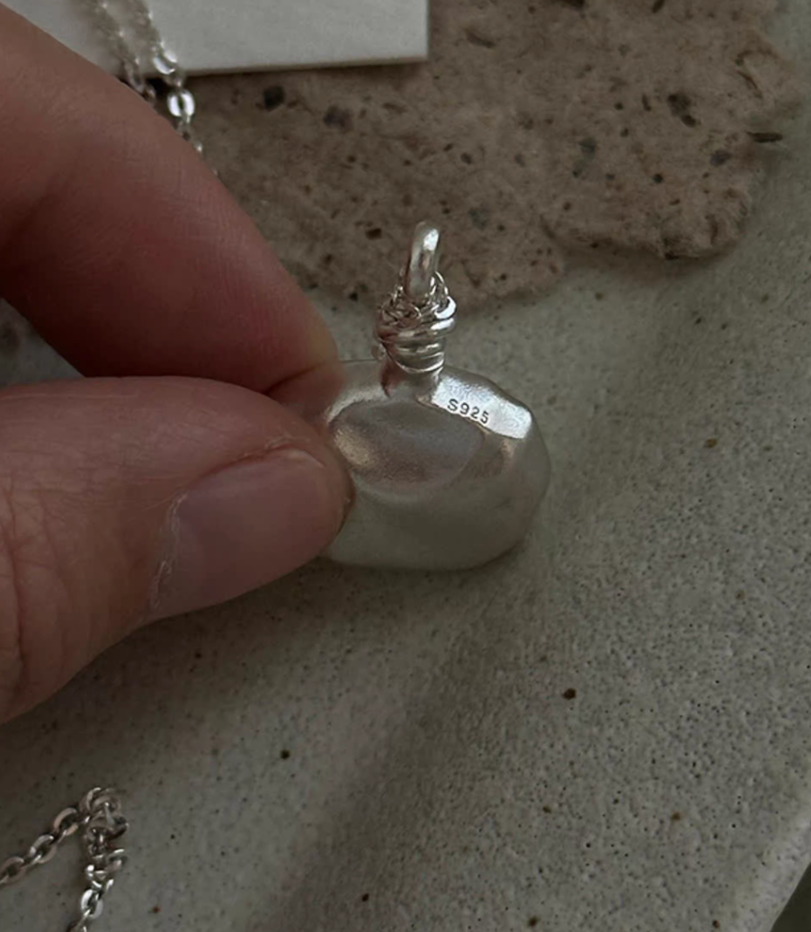 Thumbnail: 925 silver abstract adjustable length drape necklace