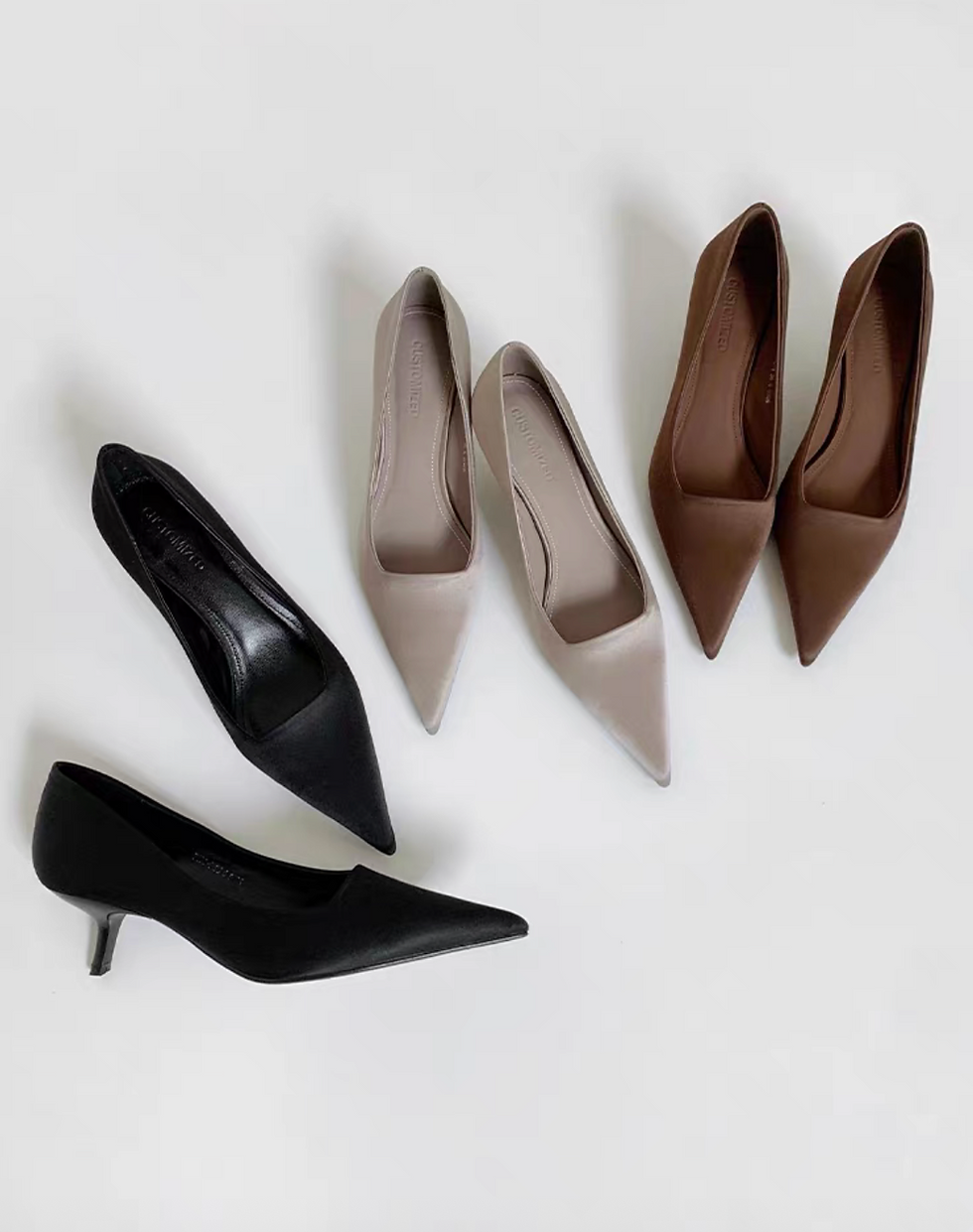 Thumbnail: Satin lambskin pointy stilettos