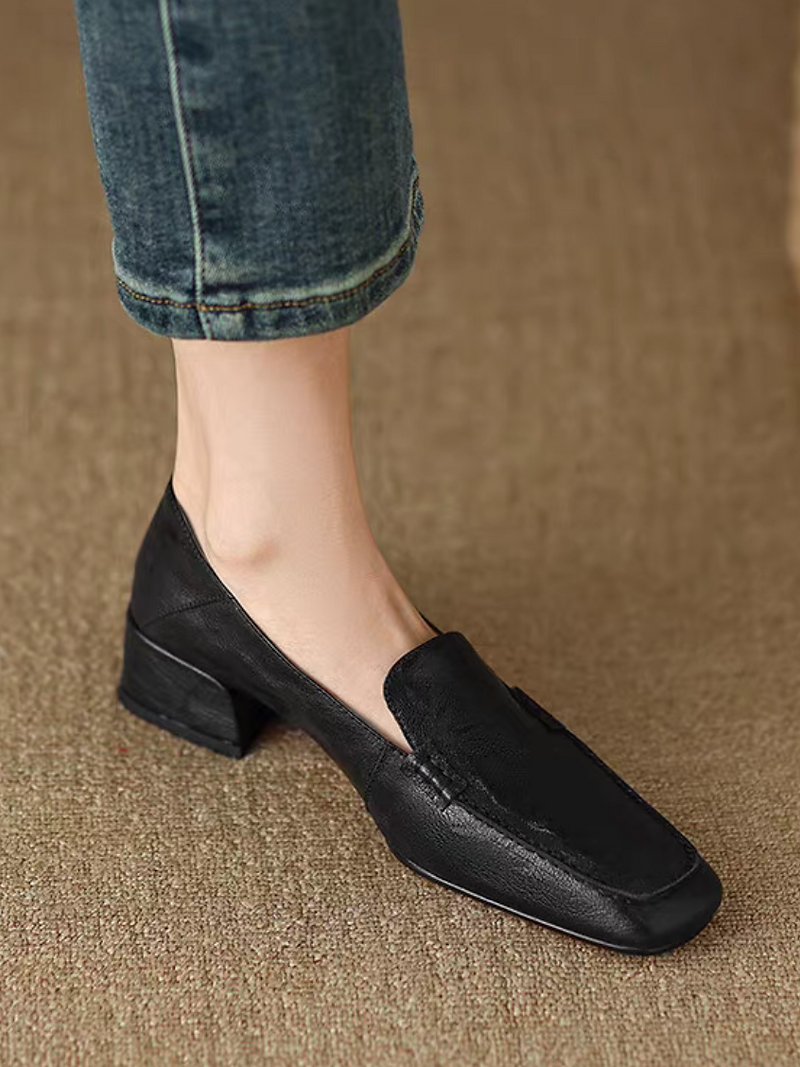 Side stitched calf leather loafers 4