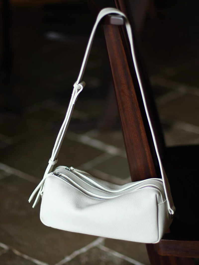 Toga embossed calf leather zipper drape baguette shoulder + crossbody bag 5
