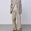 Thumbnail: Mixed color beige cotton rayon frills trim mid length jacket