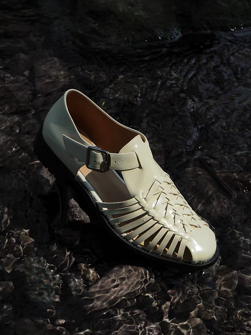 Made in Spain Italian calf leather weaved sandals 3