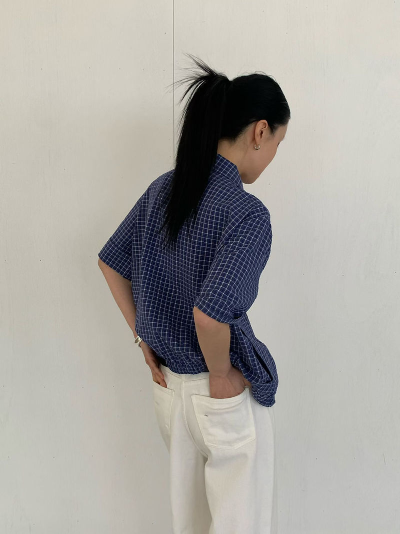 Elastic rim cotton polo shirt / jacket 7