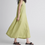 Thumbnail: Crewneck side pleated A line linen sleeveless dress