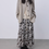 Thumbnail: Mixed color beige cotton rayon frills trim mid length jacket