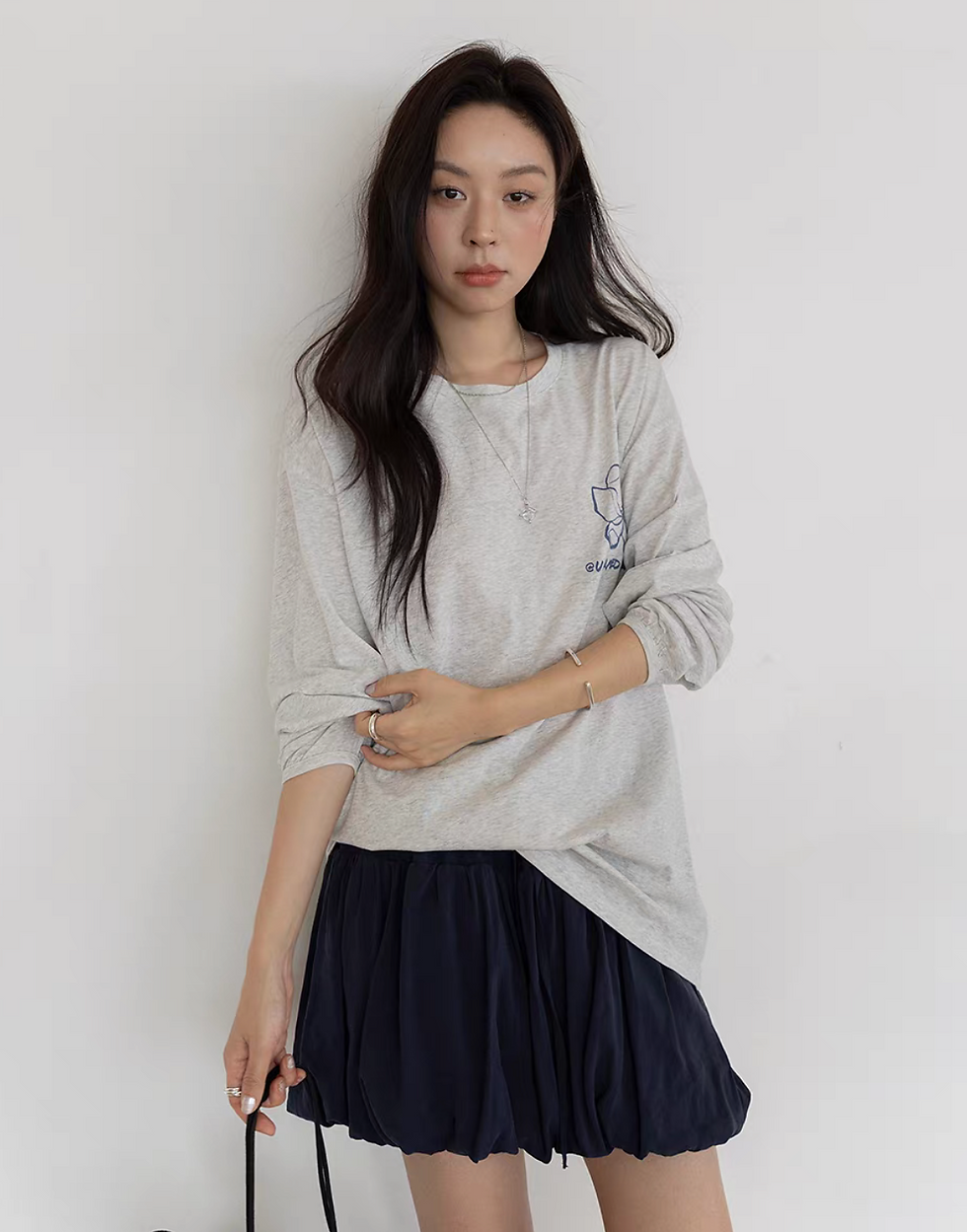 Thumbnail: Elasticated ruffle drawstring puff skirt