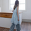 Thumbnail: High waisted acid washed denim straight pants