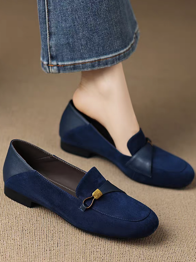 Lambskin suede side pin contour loafers 11