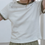 Thumbnail: Poem writing beige green color blocking cotton tee