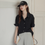 Thumbnail: Linen tencel shell buttoned mid length shortsleeved shirt