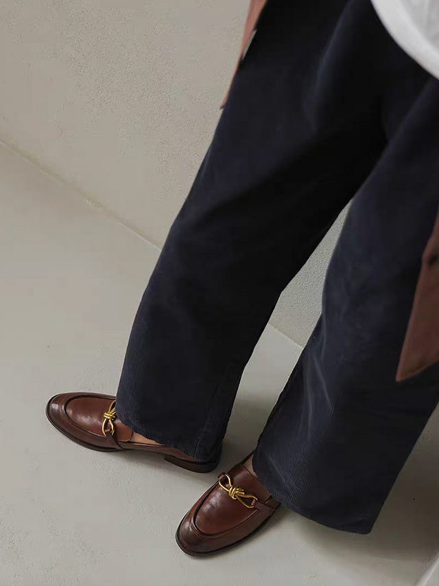 Matte buckle loop contour brushed off loafers 9