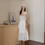 Thumbnail: Shoulder twist floral layered embroidered white slipdress