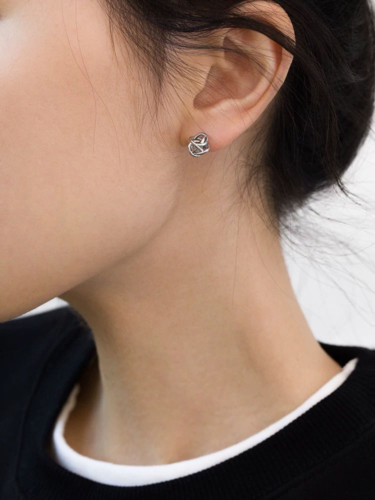 Thumbnail: Loop cluster 925 silver earrings 