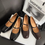 Thumbnail: Contour round toe calf leather wood heel Mary Janes