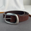 Thumbnail: Abstract matte buckle calf leather belt