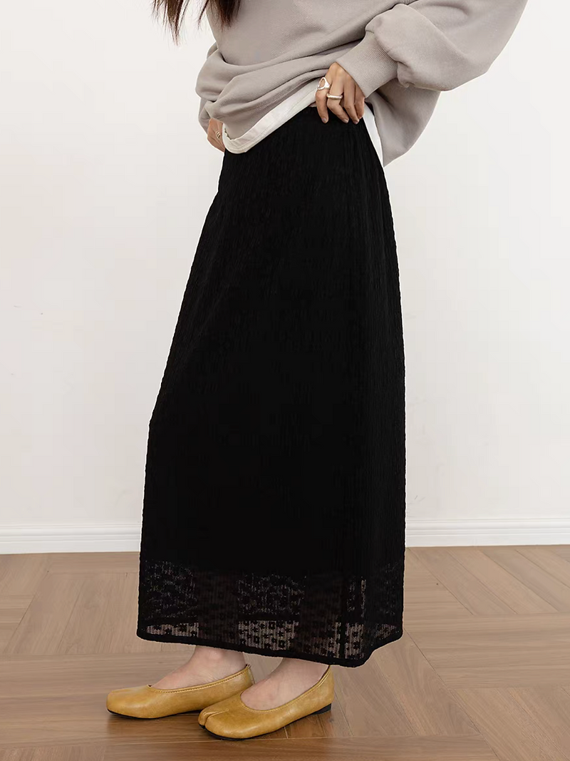 Elasticated floral crochet lined cotton poly skirt 1