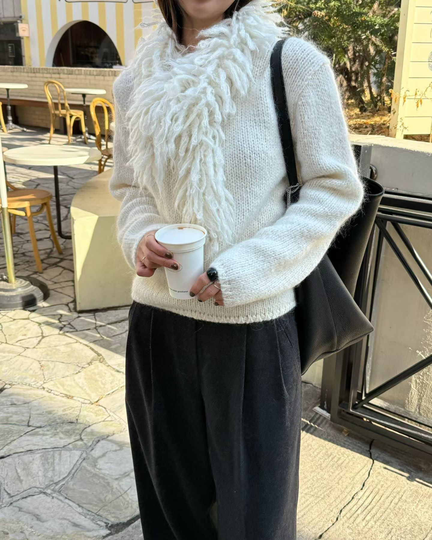 Tassels 40% alpaca 15% mohair wool scarf