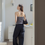 Thumbnail: High waisted denim straight pants